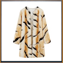 Kitten Soft Luxury Big Tiger Stripes Faux Fur with Wide Belt Long Coat Jacket  image 4