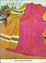 Lacy Mohair Afghans to Crochet Vintage Pattern Book 8 Designs Pine Tree ... - $8.99