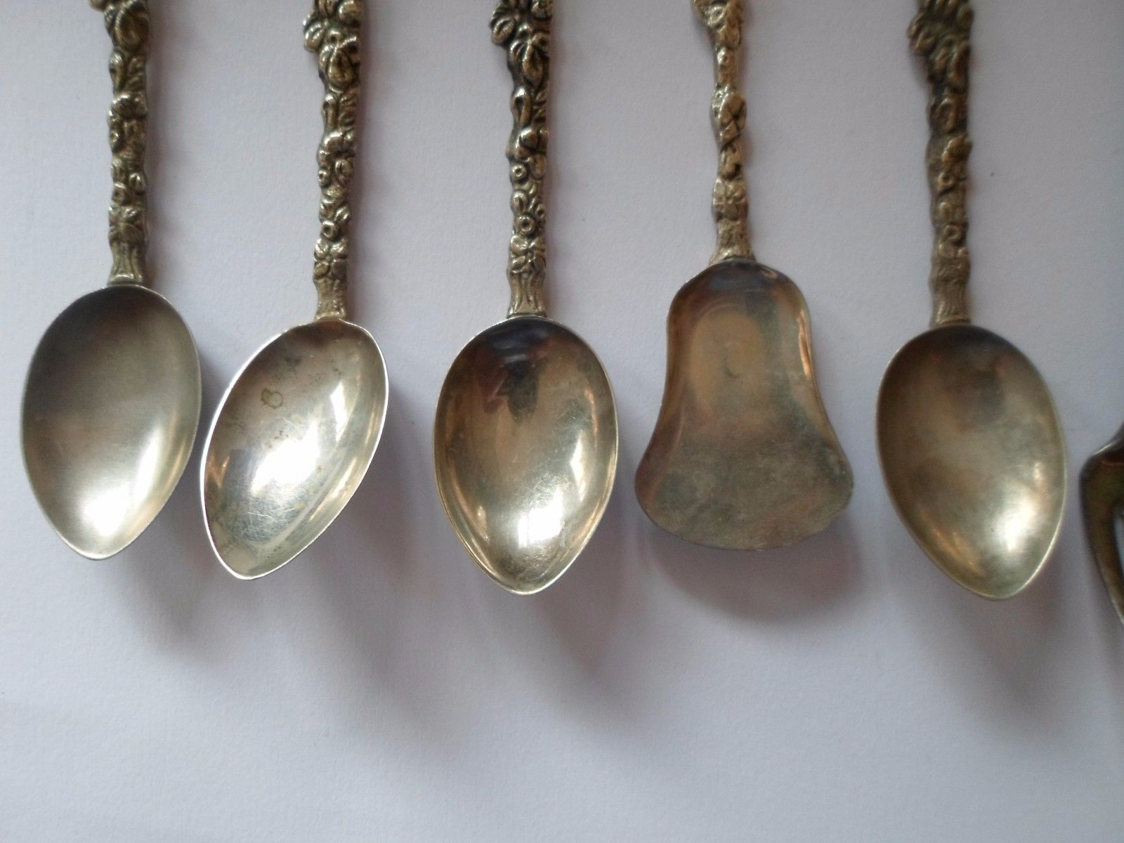 Antique Silver Demitasse Spoons, Italy, Bordini Montagnani forks mixed lot