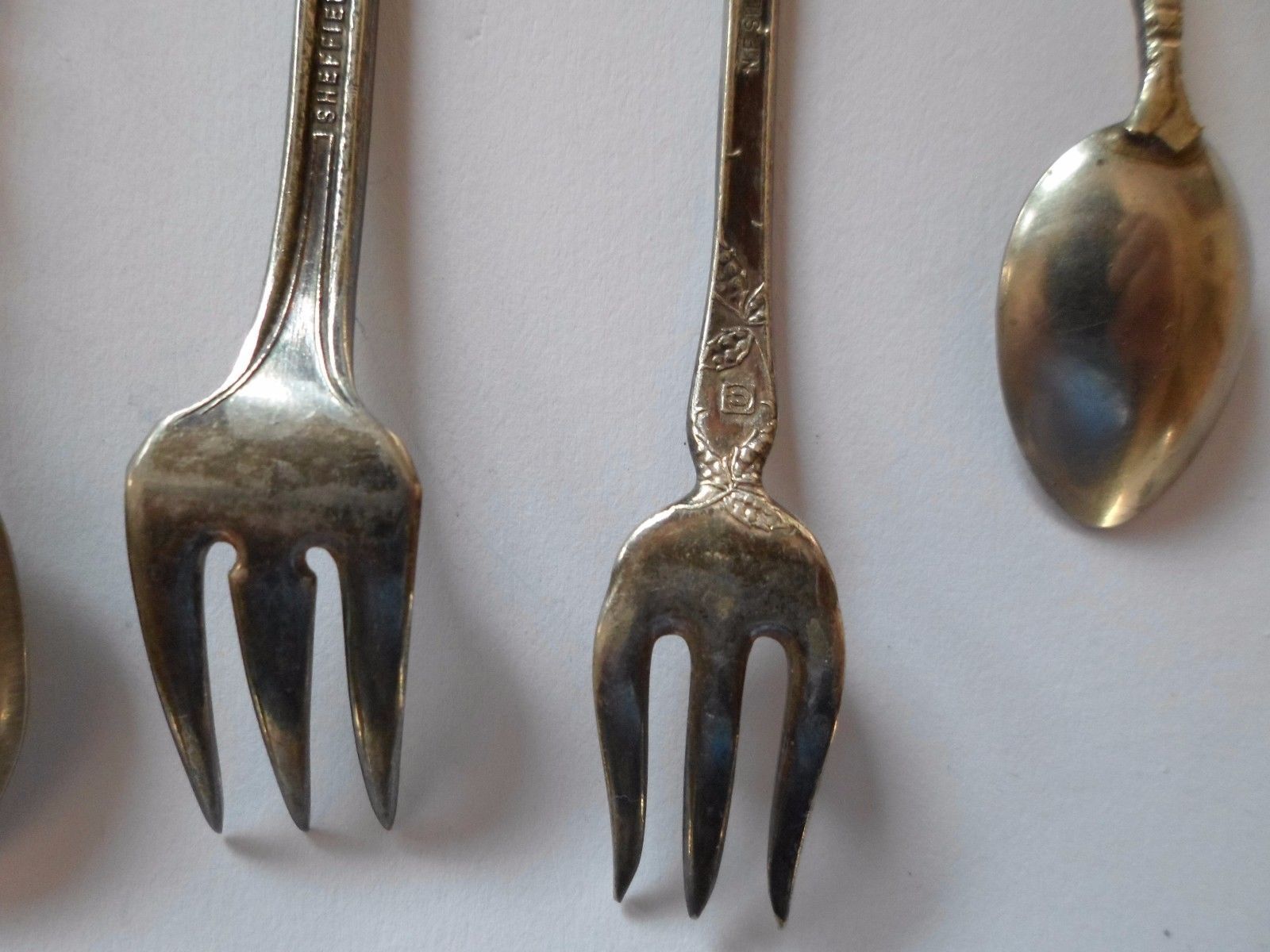 Antique Silver Demitasse Spoons, Italy, Bordini Montagnani forks mixed lot