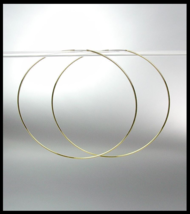 CHIC Lightweight Thin Gold Continuous INFINITY 1 1/2&quot; Diameter Hoop Earr... - $12.99
