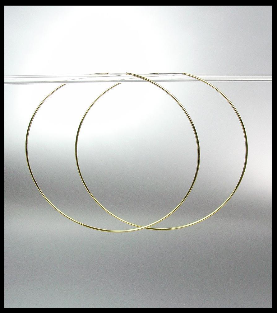 Primary image for CHIC Lightweight Thin Gold Continuous INFINITY 2 1/4" Diameter Hoop Earrings