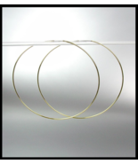 CHIC Lightweight Thin Gold Continuous INFINITY 4 1/2&quot; Diameter Hoop Earr... - $16.99