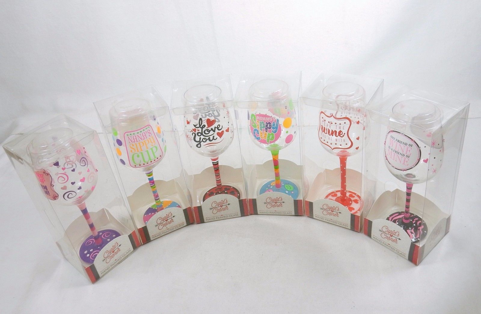 Novelty Wine Glass ~ Cute Love Quotes Hand and 50 similar items