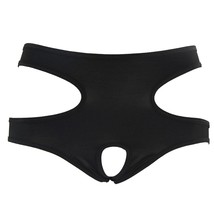 Women`s Sexy Panties Plus Size Crotchles Briefs(4XL, Black) - $14.84