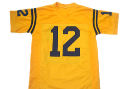 Roger Staubach Navy New Men Custom Football Jersey Yellow Any Size image 2