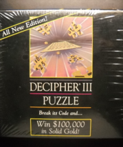Decipher III Jigsaw Puzzle 1987 Two Sided Golden Puzzle Coded Messages Sealed - $10.99