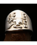 Ancient Star Sign Taurus Bull Mens Zodiac Pinky Ring - shiny Sterling Silver 925 - $66.00