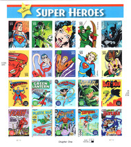 Usa Stamp Sheet Super Heroes Dc Comics Chapter One 0.39 X 20   Mint - $29.50