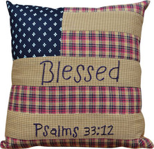  G05413-Pillow Patriotic Patch BLessed Psalms 33:12  ...... Primitive pi... - $9.95