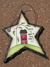  wd811 - Home is Where the Heart is! Hanging Wood Star - $1.95