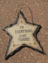  wd814 - In Everything Give Thanks Hanging Wood Star - $1.95