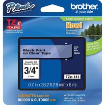 Brother Tape, Retail Packaging, 3/4 Inch, Black on Clear (TZe141) - $23.99