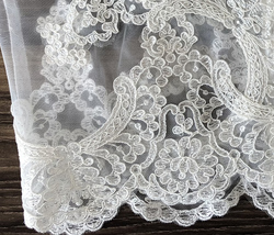 White Sleeveless Illusion Neckline Crop Lace Tops  Boho Wedding Bridesmaid Tops  image 4