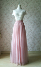 Womens Long Tulle Skirt, Pink Long Tulle Skirt, Bridesmaid Outfit, Plus Size