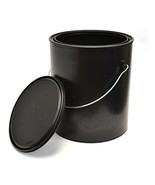 1 Gallon Black All-Plastic Polypropylene Paint Can with Ears, Bail and L... - $18.76