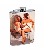 Flask 8oz Stainless Steel Classic Vintage Model Pin Up Girl D 79 Whiskey - $13.95