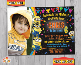 Minion Photo Birthday Party Invitation / Minions Invitation / Minion Invite - $8.99