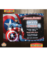 Captain America Birthday Party Invitation / Captain America Invitation - $7.99