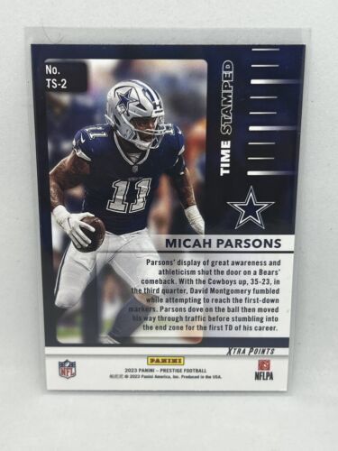 2023 Panini Prestige Time Stamped Insert Micah Parsons #TS-2 Dallas ...