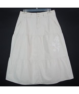 Duck Head Skirt Tiered A-Line Casual Lined Embroidered Off White Khaki w... - $5.95