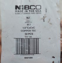 Nibco 9097200 611 1/2 Inch Copper Pressure All Cup Tee Fitting Bag of 50 image 4