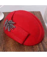 Lady Fedoras  Cap Woman en Bowtie Cap Autumn Winter Beret Hat Bowler Hat... - $140.00
