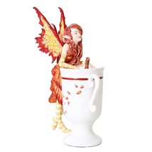 PTC 6.25 Inch Cider Fairy with Mug and Cinnamon Stick Statue Figurine - $40.58
