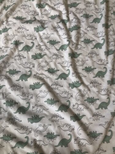 Carters Just One You DINOSAUR Baby Swaddle Blanket White Green 32x29 Cotton Soft - $17.59