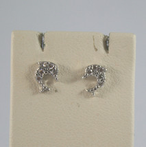 SOLID 18K WHITE GOLD EARRINGS, WITH LITTLE DOLPHIN WITH ZIRCONIA, MADE I... - $198.06