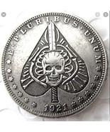Rare Antique USA United States 1921 Sword Morgan Dollar Skull Coin. Expl... - £22.04 GBP