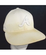 New Era 59Fifty Atlanta Braves MLB Fitted Baseball Cap White Size 7-1/4 - $9.49