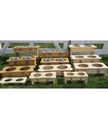EXTRA TALL TABLE TOP DOG FEEDER Handmade Elevated Stand w/ 2QT Bowls Unf... - $95.97