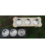 TRIPLE DISH ELEVATED POLY FEEDER - 5&quot;h for SMALL DOG PUPPY Amish Handmad... - $129.97