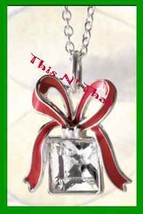 Christmas Necklace Holiday Motif Present Shape Pendant - $14.80