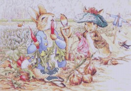 Counted Cross Stitch  Rabbit by B. potter 15.29&quot; x 10.71&quot; - L994 - $3.99