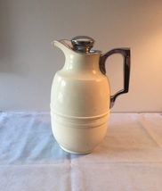 Vintage 60s thermal metal coffee decanter/pitcher with corked stopper image 1