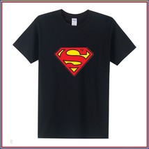 Super Hero's Supermen's Black Cotton Short Sleeve O Neck Unisex Basic Tee Shirt