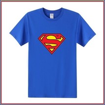 Super Hero's Supermen's Blue Cotton Short Sleeve O Neck Unisex Basic Tee Shirt