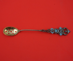 French and Franklin Mfg Co Enameled Sterling Silver Olive Spoon GW Pierc... - $127.71