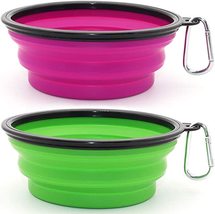 Dog Bowl Pet Collapsible Bowls 2 Pack Collapsible Water Bowls 2 Carabiners - $34.99