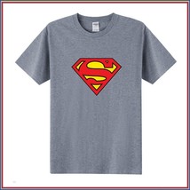 Super Hero's Supermen's Gray Cotton Short Sleeve O Neck Unisex Basic Tee Shirt
