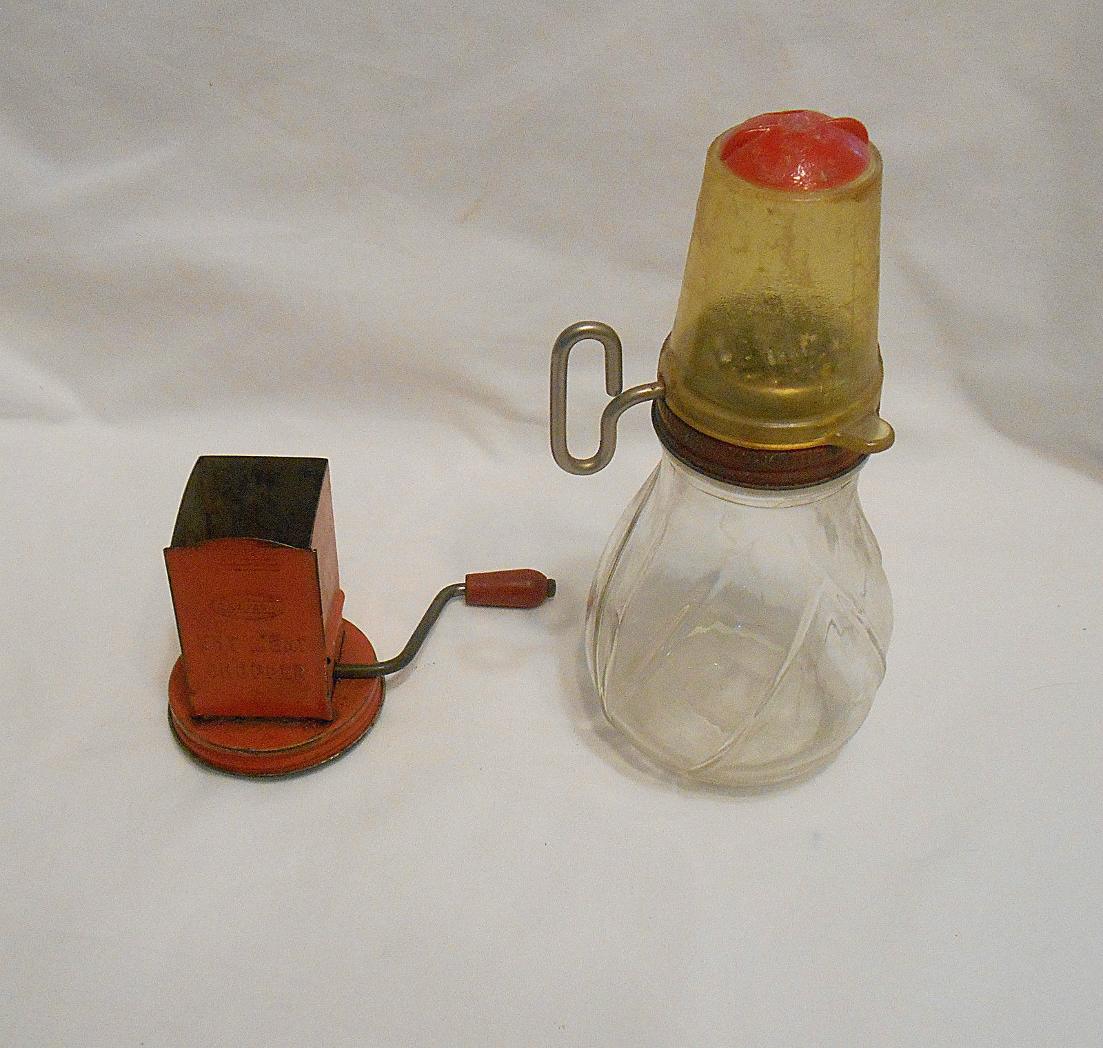 Nut Chopper Antique Androck Metal Food Grater With Glass Jar