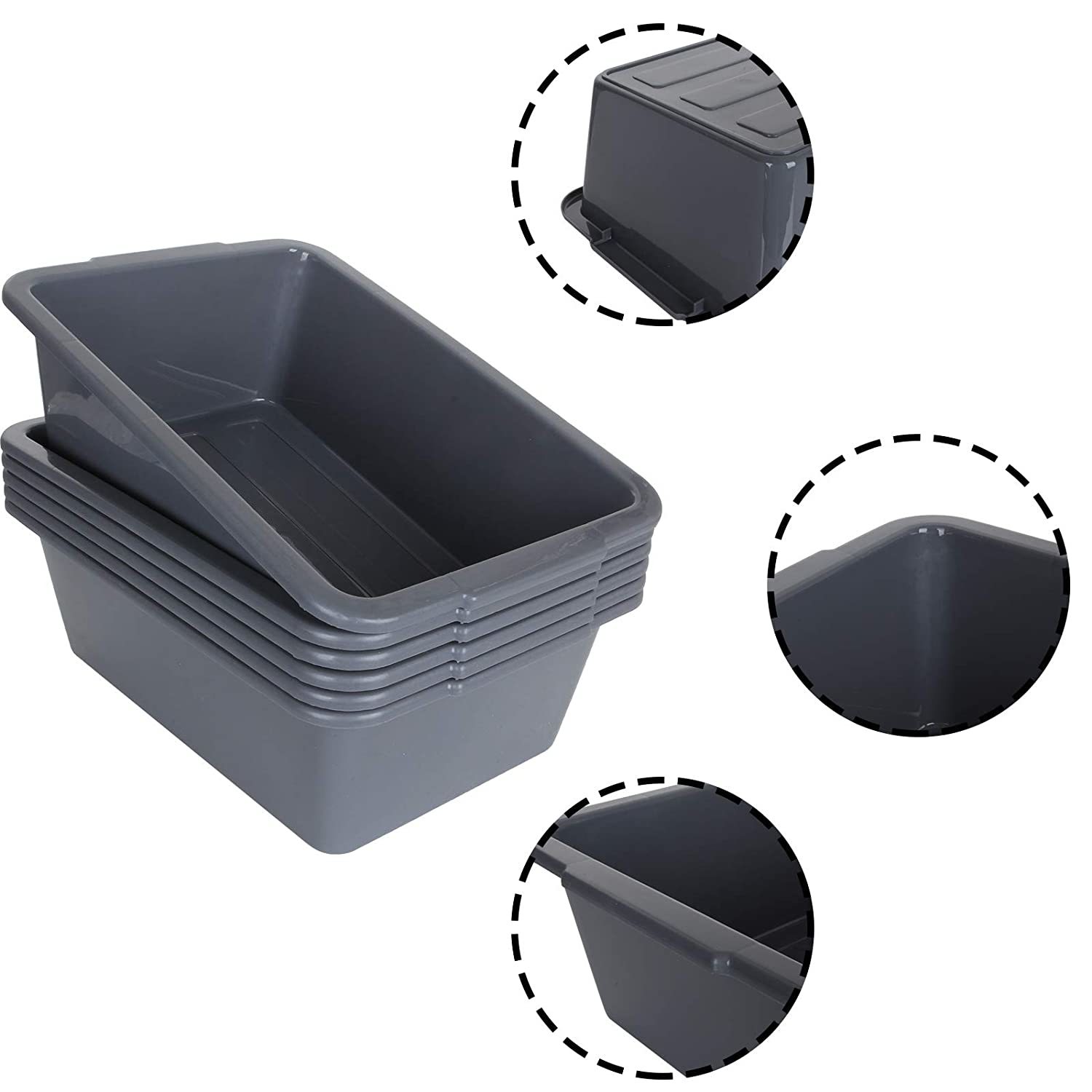 CadineUS Mini Clear Storage Bins with Lids, 2 Liter Plastic Boxes, Set of 4