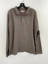 Mountain Khakis XL Pop Top Pullover Sweater Mens Brown Snap Collar A33-02 - $26.08