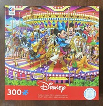 Disney 300 Pc Ceaco Jigsaw Puzzle Mickey and Friends on a Carousel NIB - $17.45