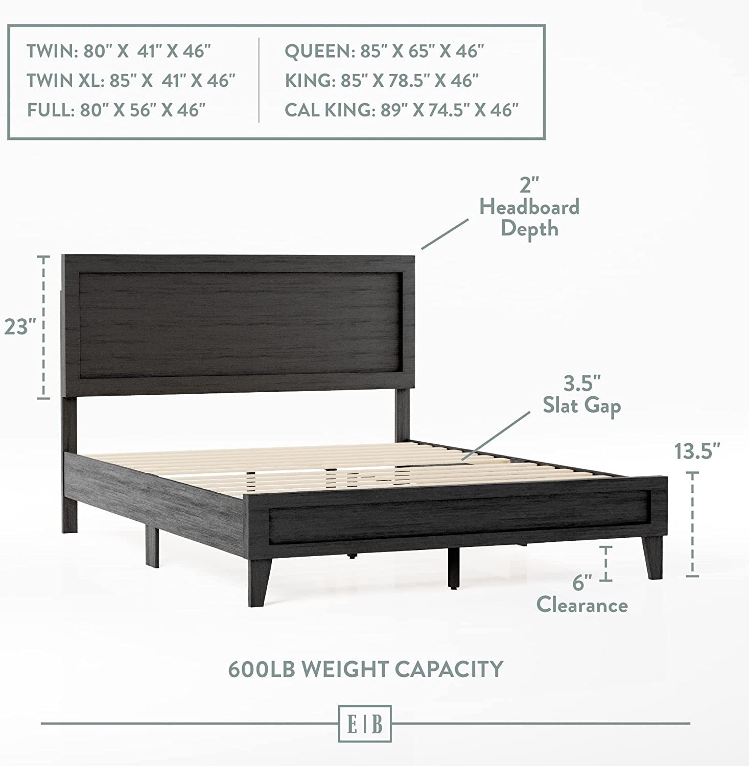 Edenbrook Delta Full Bed Frame With Headboard Wood Platform Bed Frame