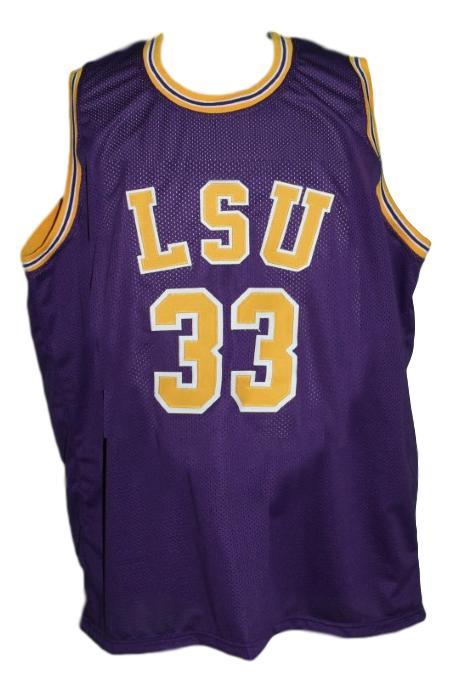 Shaquille o neal  33 custom college basketball jersey purple   1