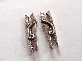 Clothes Pin Stud Earrings 925 Sterling Silver Corona Sun Jewelry laundrette wash - $2.69