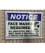 Notice Face Mask Required 10&quot; x 7&quot; large  Vinyl Sticker Car Vehicle Bump... - $9.89